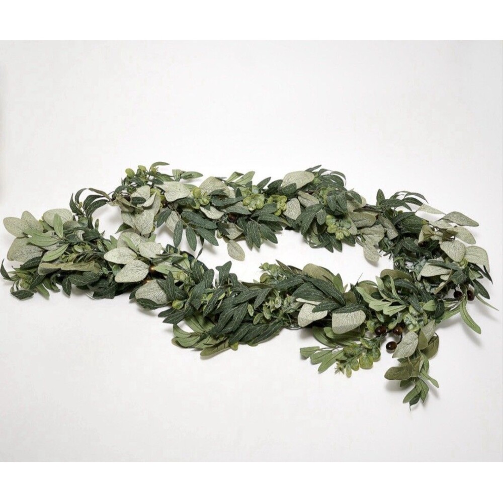 Bethlehem Lights 6' Illuminated Eucalyptus and Olive Garland